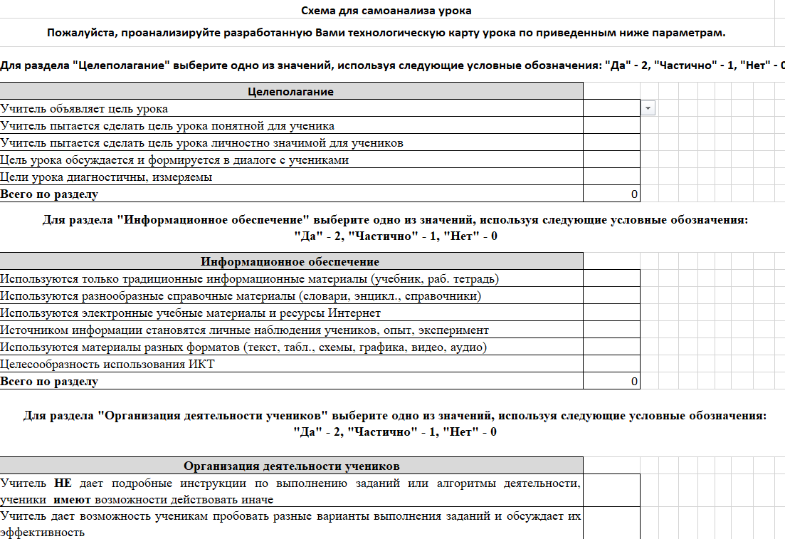 Конструктор технологических карт уроков